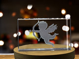 Cupid Silhouette 3D Engraved Crystal 3D Engraved Crystal Keepsake/Gift/Decor/Collectible/Souvenir A&B Crystal Collection
