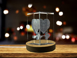 Heart, Key and Lock 3D Engraved Crystal 3D Engraved Crystal Keepsake/Gift/Decor/Collectible/Souvenir A&B Crystal Collection