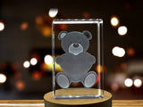 Cute Teddy Holding a Heart 3D Engraved Crystal 3D Engraved Crystal Keepsake/Gift/Decor/Collectible/Souvenir A&B Crystal Collection