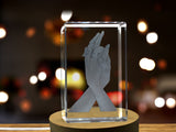 Hand in Hand 3D Engraved Crystal 3D Engraved Crystal Keepsake/Gift/Decor/Collectible/Souvenir A&B Crystal Collection