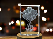 Love is in the Air 3D Engraved Crystal 3D Engraved Crystal Keepsake/Gift/Decor/Collectible/Souvenir