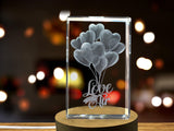 Love is in the Air 3D Engraved Crystal 3D Engraved Crystal Keepsake/Gift/Decor/Collectible/Souvenir A&B Crystal Collection