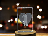 Valentine 3D Crystal Souvenir - Engraved Kissing Couple A&B Crystal Collection