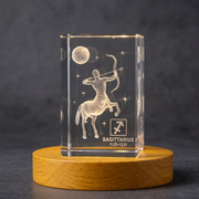 Sagittarius Zodiac Sign 3D Engraved Crystal Trophy Award with Recognition - Illuminated Keepsake Gift