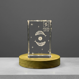 Pisces Zodiac Recognition Crystal Trophy Award - 3D Engraved Keepsake with Free LED Base Light