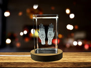 Mystical Hands Art | 3D Engraved Crystal Keepsake | Unique Home Decor