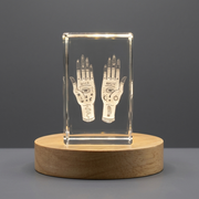 Mystical Hands Recognition Trophy Award | 3D Engraved Crystal Keepsake for Elegant Home Decor
