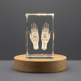 Mystical Hands Recognition Trophy Award | 3D Engraved Crystal Keepsake for Elegant Home Decor - Custom Award From A&B Crystal Collection