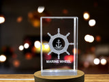 A Wheel of Voyages | Marine Wheel 3D Engraved Crystal A&B Crystal Collection