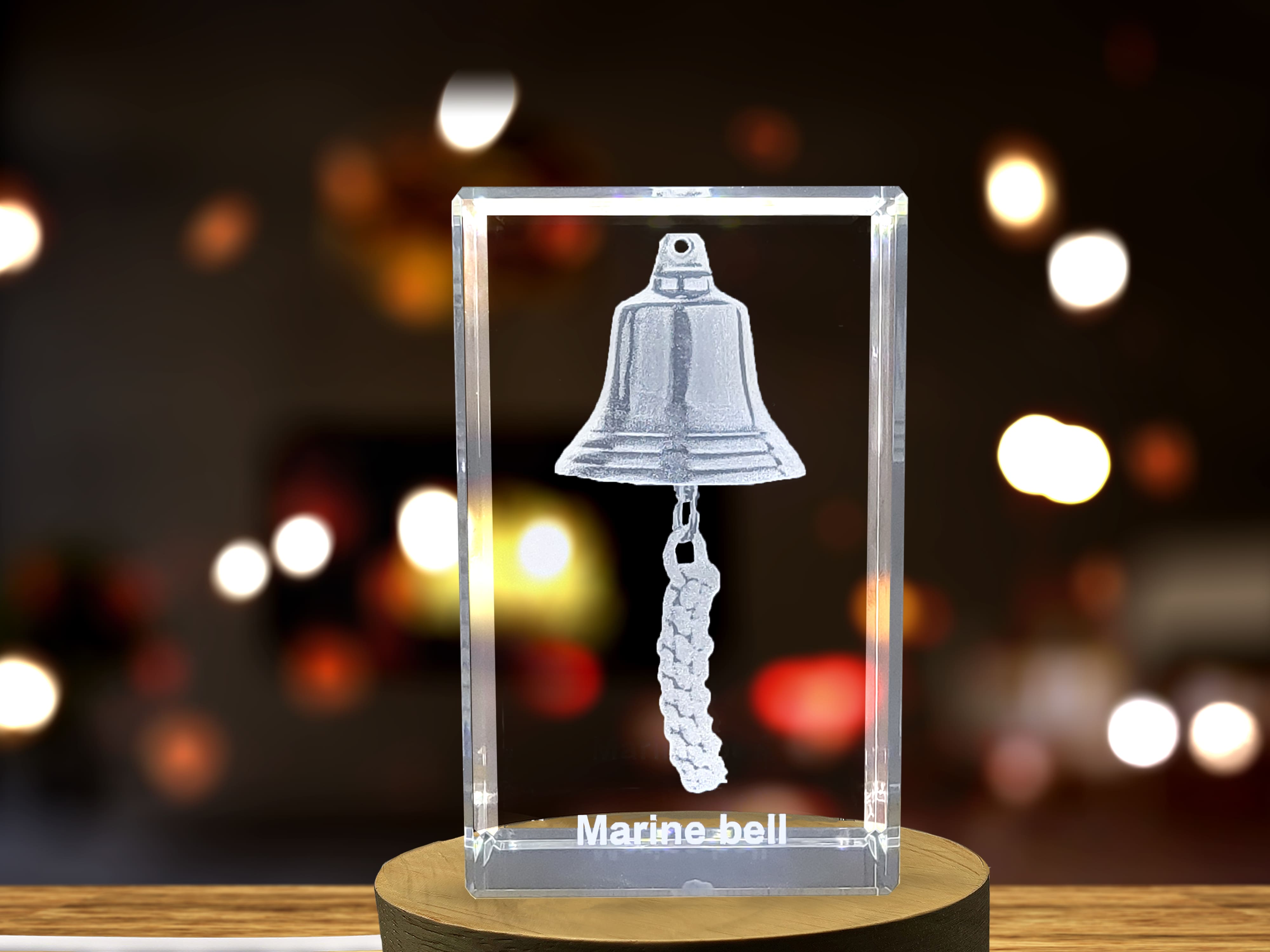 A Cry across the Waves | Marine bell 3D Engraved Crystal A&B Crystal Collection