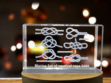 Knots of the Sea | Marine Set of nautrical rope knot 3D Engraved Crystal A&B Crystal Collection