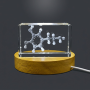 3D Engraved Crystal Dopamine Molecule Trophy Award for Recognition of Happiness & Well-Being