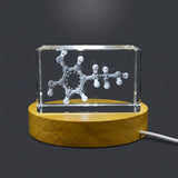Dopamine Molecule Trophy Award 3D Engraved Crystal — Made in Canada