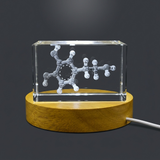 3D Engraved Crystal Dopamine Molecule Trophy Award for Recognition of Happiness & Well-Being - Custom Award From A&B Crystal Collection