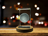 Basketball 3D Engraved Crystal Keepsake - Made in Canada A&B Crystal Collection