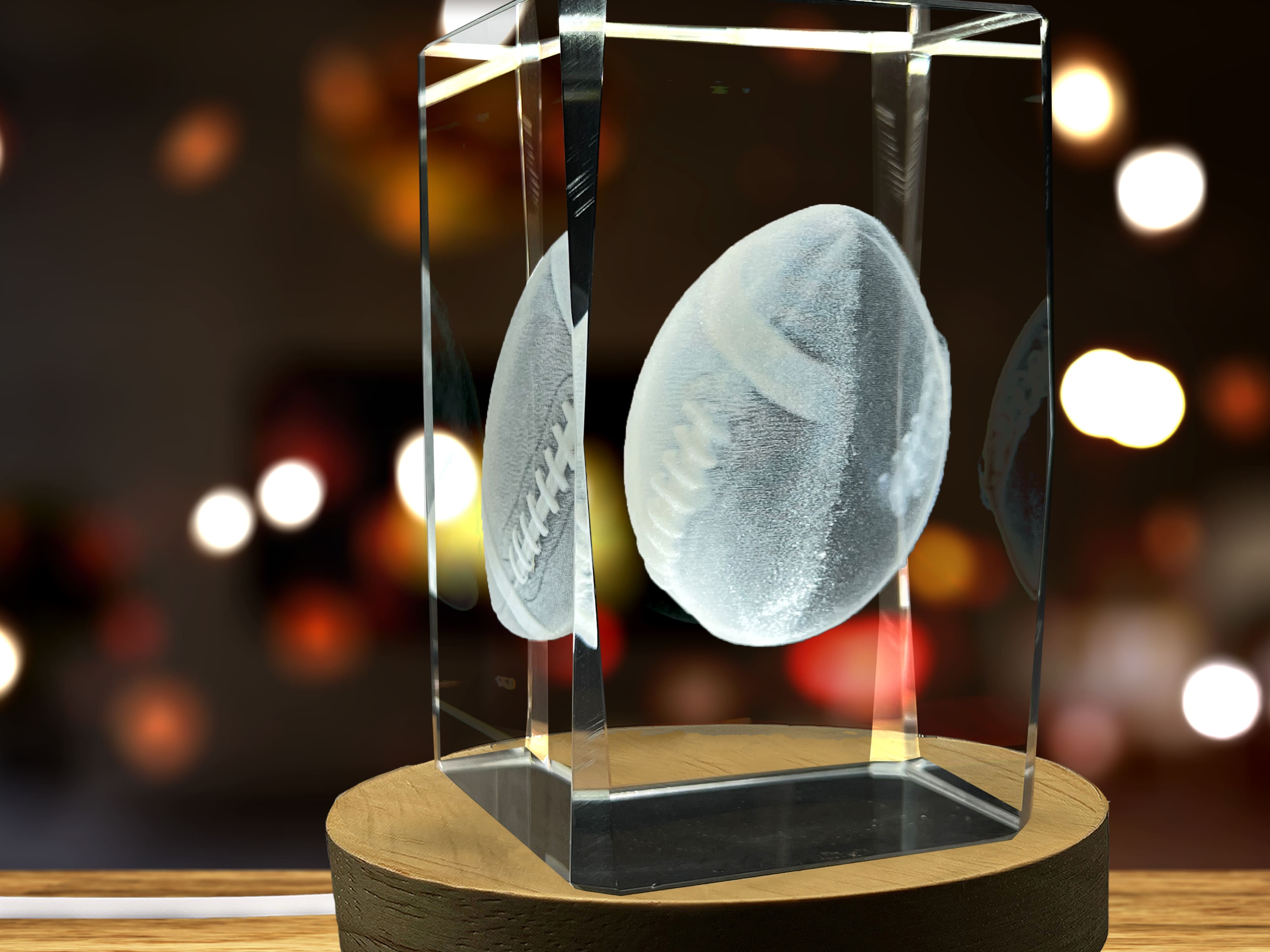 Rugby Art | 3d Engraved Crystal Keepsake | Gift/Decor| Collectible | Souvenir | 3d-Crystal-Photo-Gift | 3d-Photo-Engraved-Crystal | Rugby-Player-Gift | Home-Decor A&B Crystal Collection