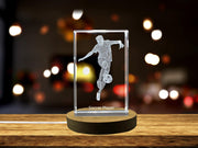 Soccer Player 3D Engraved Crystal | 3D Engraved Crystal | Sport Gift