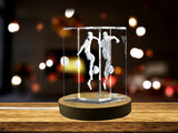 Soccer Player 3D Engraved Crystal | 3D Engraved Crystal | Sport Gift A&B Crystal Collection