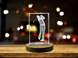Golf Player 3D Engraved Crystal 3D Engraved Crystal Keepsake/Gift/Decor/Collectible/Souvenir A&B Crystal Collection