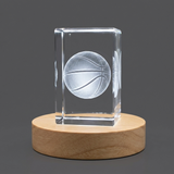 Basketball Art | Keeprsake à cristal gravé 3D