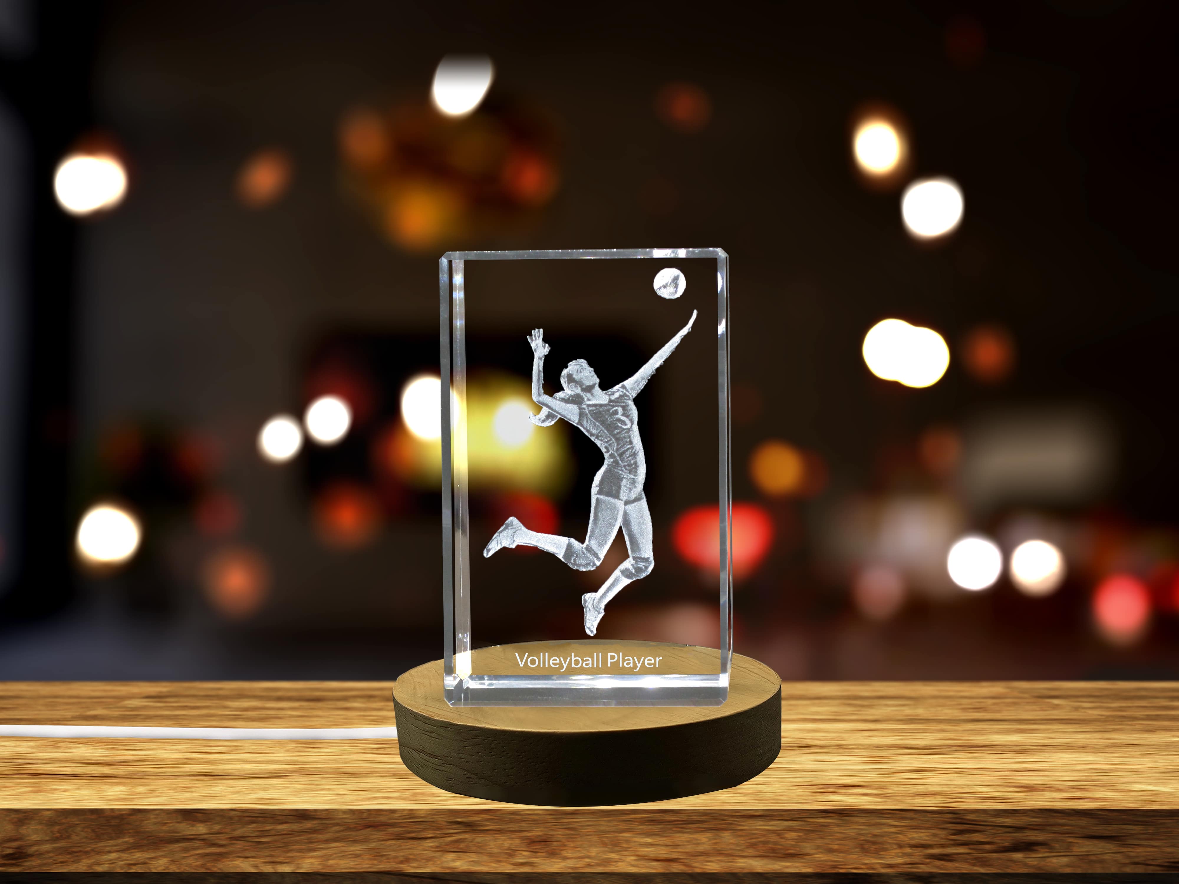 Volleyball Player 3D Engraved Crystal 3D Engraved Crystal Keepsake/Gift/Decor/Collectible/Souvenir A&B Crystal Collection