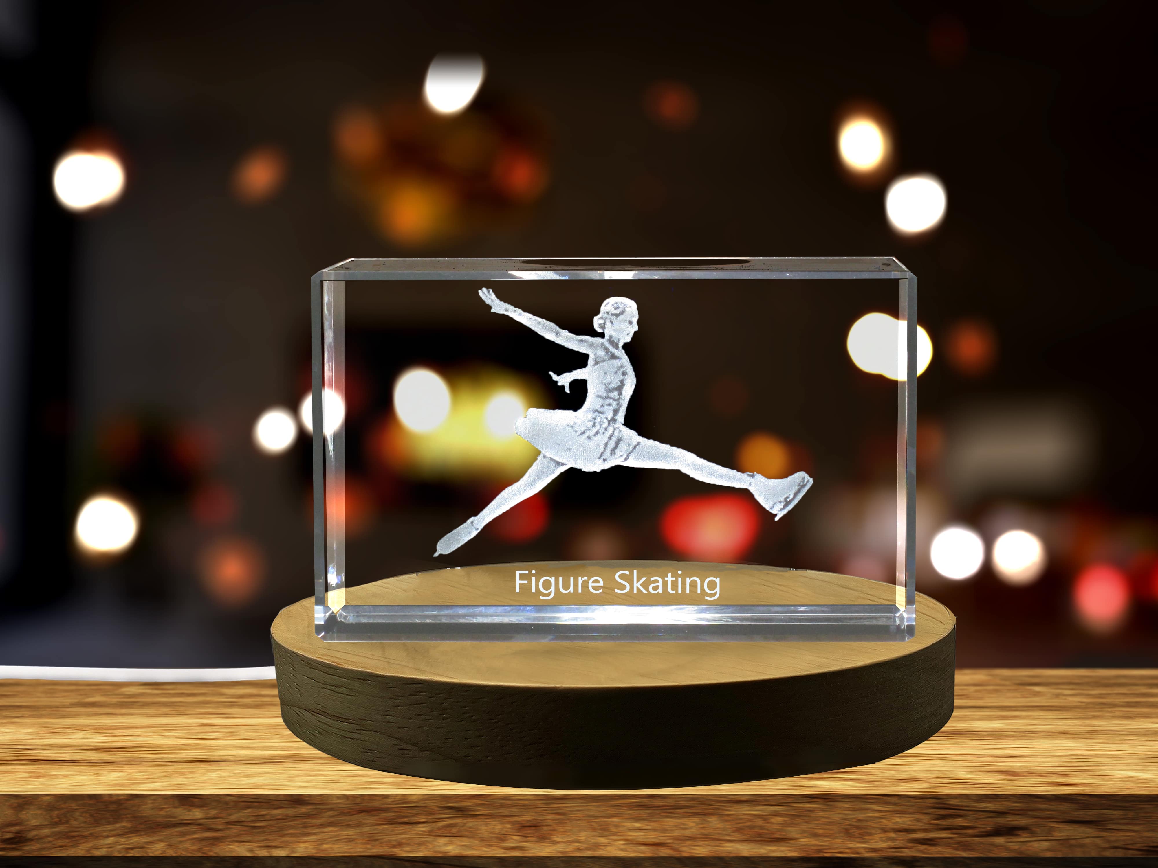 Figure Skating Player 3D Engraved Crystal 3D Engraved Crystal Keepsake/Gift/Decor/Collectible/Souvenir A&B Crystal Collection