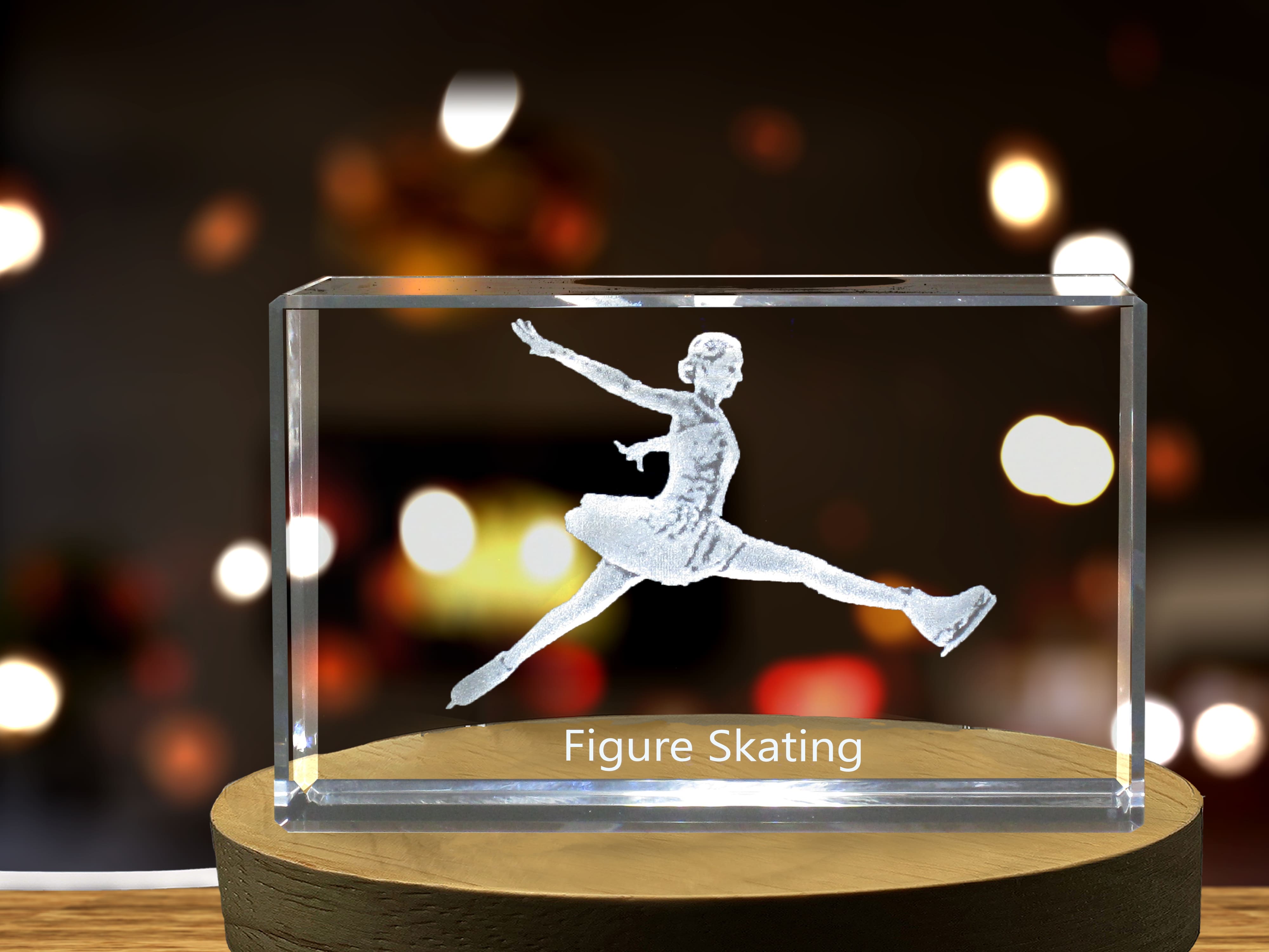 Figure Skating Player 3D Engraved Crystal 3D Engraved Crystal Keepsake/Gift/Decor/Collectible/Souvenir A&B Crystal Collection