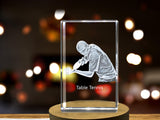 Table Tennis Player 3D Engraved Crystal 3D Engraved Crystal Keepsake/Gift/Decor/Collectible/Souvenir A&B Crystal Collection