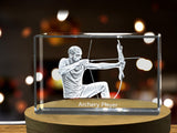 Archery Player 3D Engraved Crystal 3D Engraved Crystal Keepsake/Gift/Decor/Collectible/Souvenir A&B Crystal Collection