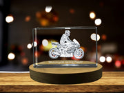 Motorcycle Racing Player 3D Gravure Crystal 3D Gravure Crystal KeepSake / Gift / Decor / Collectible / Souvenir