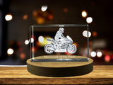 Motorcycle Racing Player 3D Engraved Crystal 3D Engraved Crystal Keepsake/Gift/Decor/Collectible/Souvenir A&B Crystal Collection