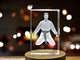 Karate Player 3D Engraved Crystal 3D Engraved Crystal Keepsake/Gift/Decor/Collectible/Souvenir A&B Crystal Collection