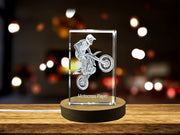 Motocross Player 3D Engraved Crystal 3D Engraved Crystal Keepsake/Gift/Decor/Collectible/Souvenir