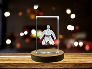 Judo Player 3D Gravure Crystal 3D Crystal gravé Crystal KeepSake / Gift / Decor / Collectible / Souvenir
