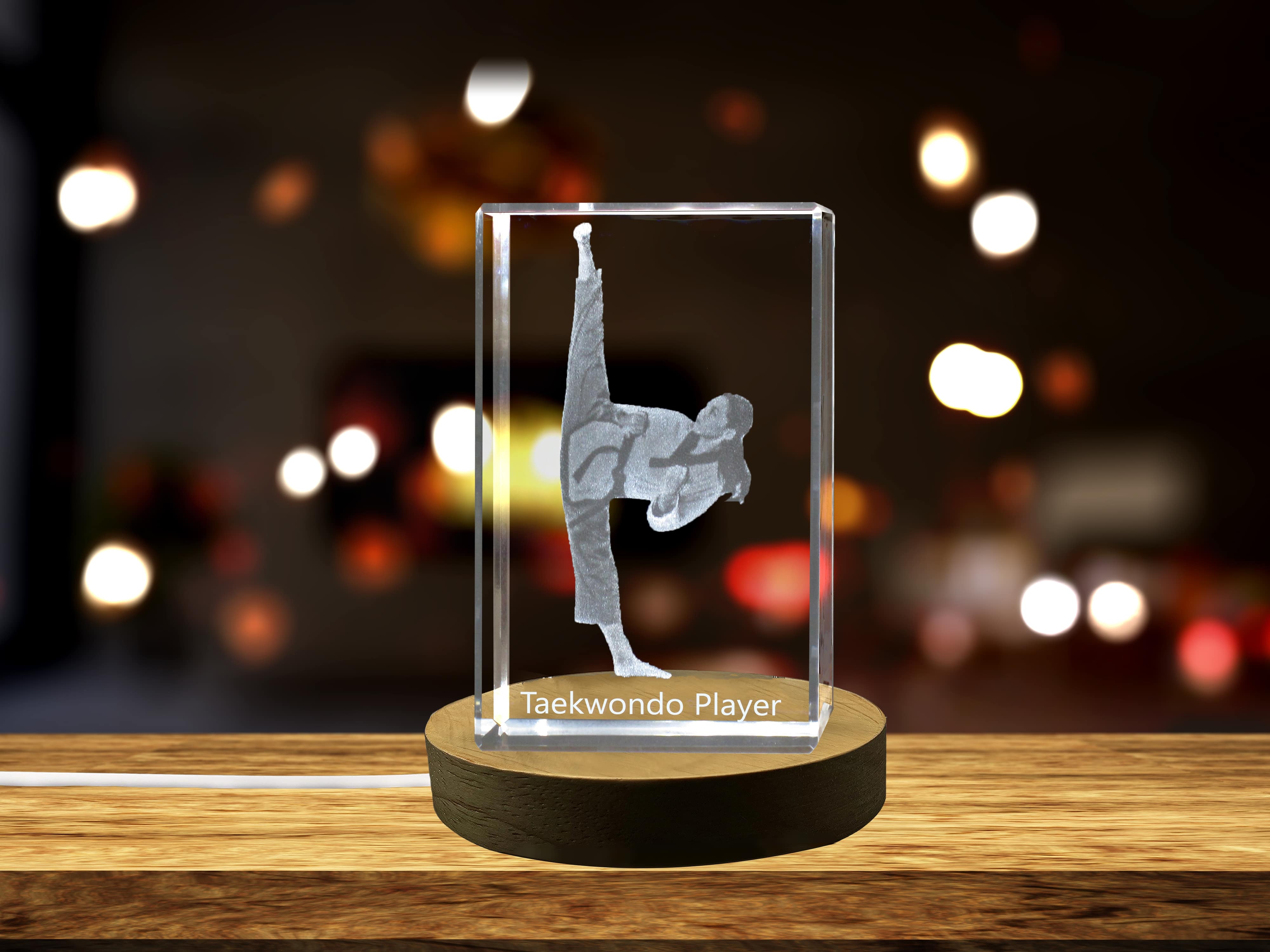 Taekwondo Player 3D Engraved Crystal 3D Engraved Crystal Keepsake/Gift/Decor/Collectible/Souvenir A&B Crystal Collection