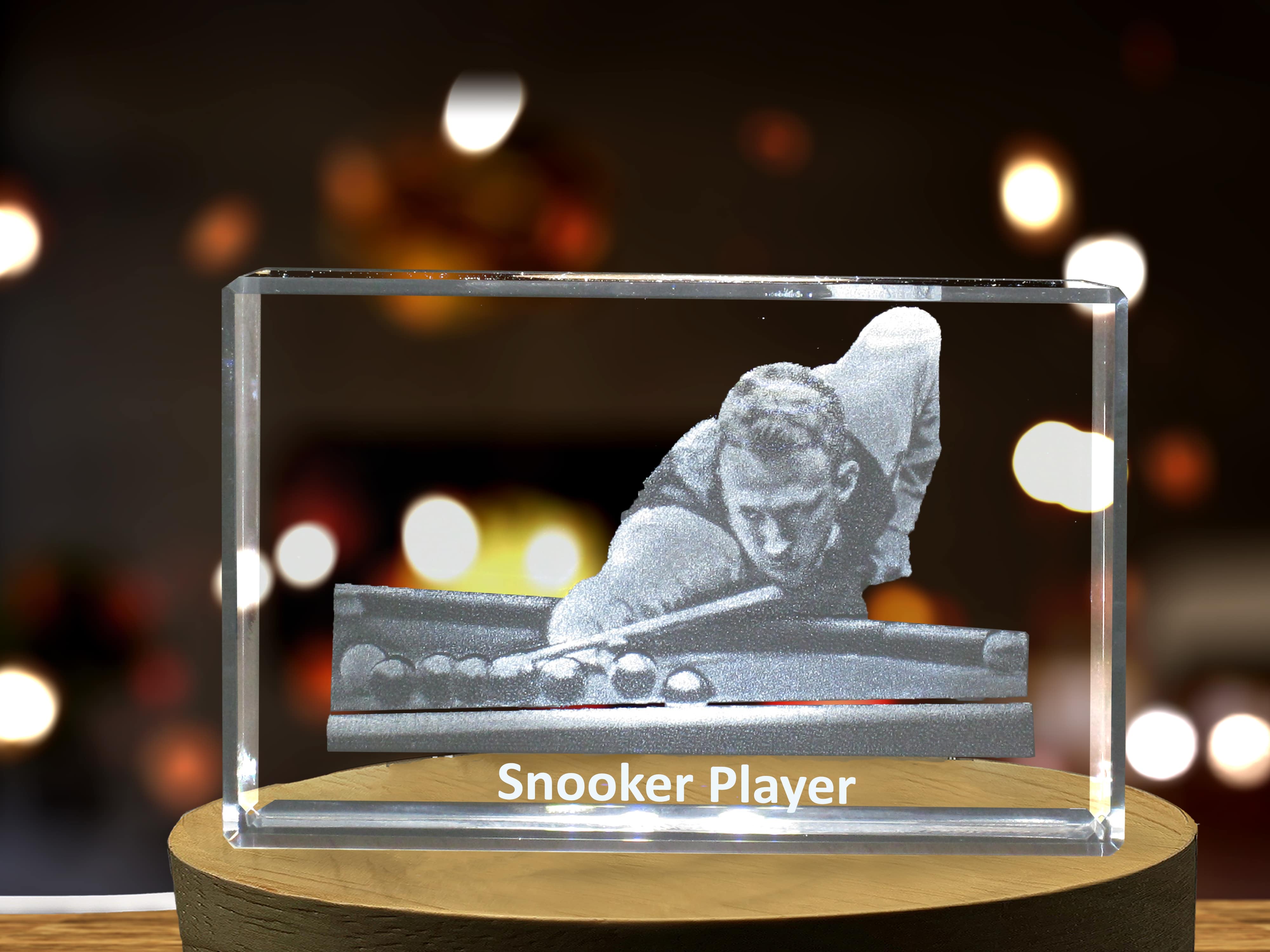 Snooker Player 3D Engraved Crystal 3D Engraved Crystal Keepsake/Gift/Decor/Collectible/Souvenir A&B Crystal Collection