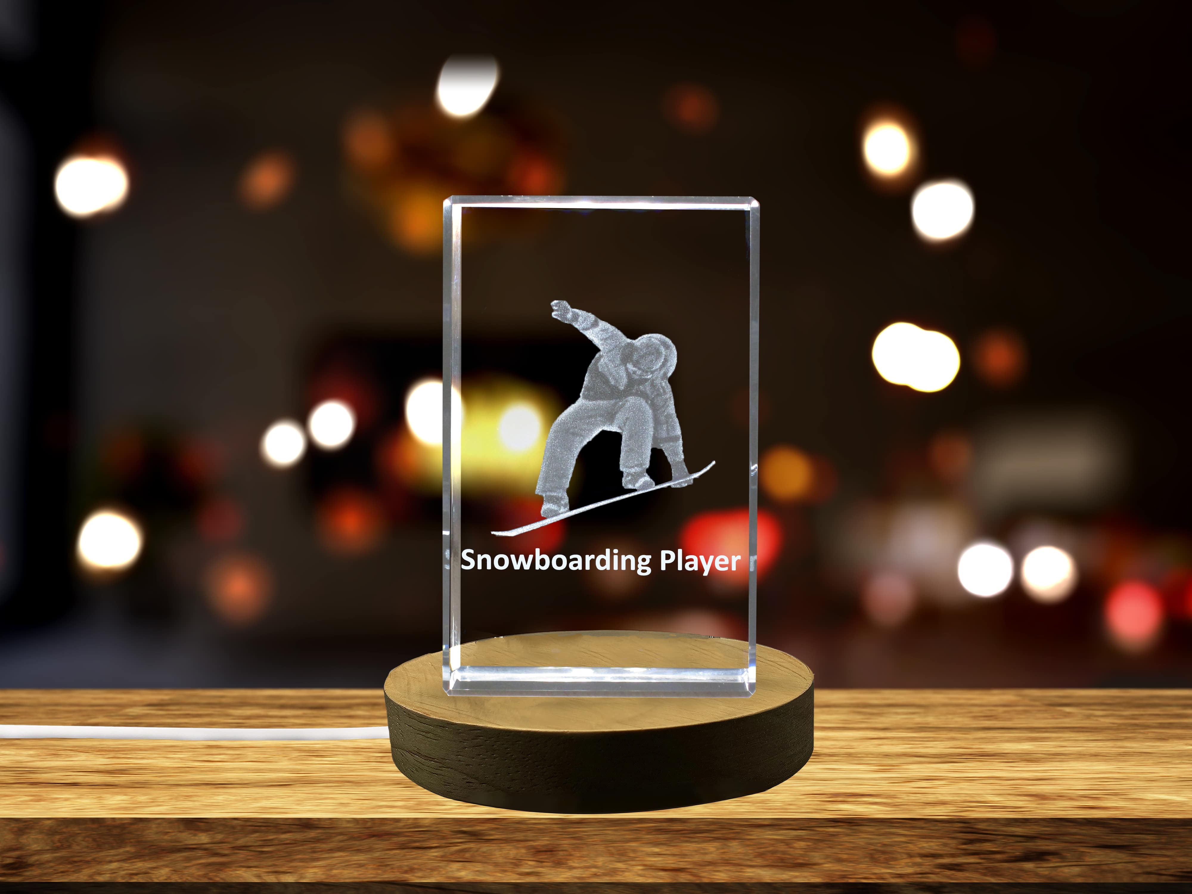 Snowboarding Player 3D Engraved Crystal 3D Engraved Crystal Keepsake/Gift/Decor/Collectible/Souvenir A&B Crystal Collection