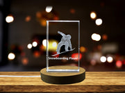 Joueur de snowboard 3D Gravure Crystal 3D Gerrave Crystal KeepSake / Gift / Decor / Collectible / Souvenir