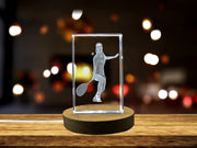 Squash Player 3D Engraved Crystal 3D Engraved Crystal Keepsake/Gift/Decor/Collectible/Souvenir
