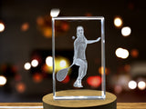 Squash Player 3D Engraved Crystal 3D Engraved Crystal Keepsake/Gift/Decor/Collectible/Souvenir A&B Crystal Collection