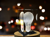 3D Engraved Crystal Lightbulb Keepsake - Premium LED Base Included A&B Crystal Collection