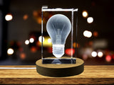 3D Engraved Crystal Lightbulb Keepsake - Premium LED Base Included A&B Crystal Collection