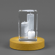 Candles 3D Engraved Crystal  
