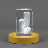 3D Engraved Crystal Candles With Recognition - Award-Winning Tranquility & Harmony Gift Set - Custom Award From A&B Crystal Collection