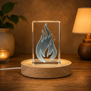 Fire Flame Art |  3d Engraved Crystal 