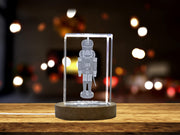 Handcrafted 3D Engraved Crystal Nutcracker -Premium Gift for Christmas