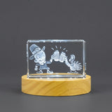 3D Engraved Crystal Thanksgiving Pilgrim Turkey — Made in Canada