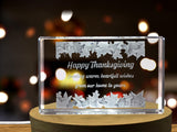 Thanksgiving 6 3D Engraved Crystal 3D Engraved Crystal Keepsake/Gift/Decor/Collectible/Souvenir A&B Crystal Collection
