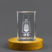 Recognition Vintage Storm Lantern Crystal Sculpture Award – Exquisite Collectible Home Decor
