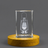 Recognition Vintage Storm Lantern Crystal Sculpture Award – Exquisite Collectible Home Decor - Custom Award From A&B Crystal Collection